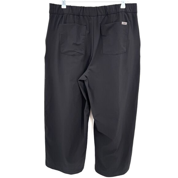 FIGS PRO Black High Waisted Wide Leg Trouser Scrubs Pants Size XLP XL Petite - Picture 4 of 7